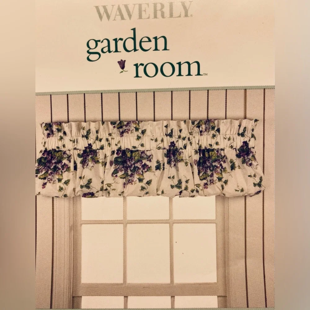 Waverly Garden Room Floral Valance in Purple, Green, White